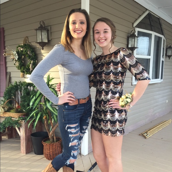 gold and black formal dress - Picture 1 of 2